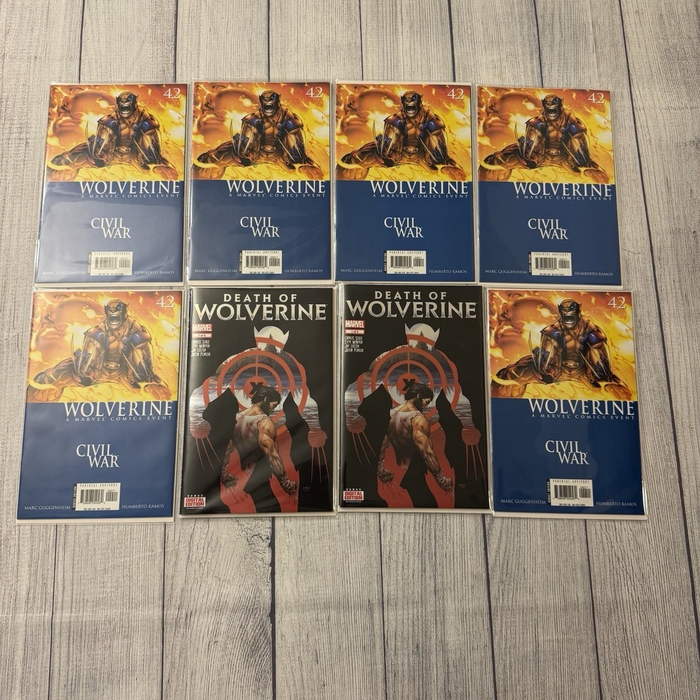 Marvel Wolverine Civil War #42 Lot + Death Of Wolverine #1 Comic Bundle